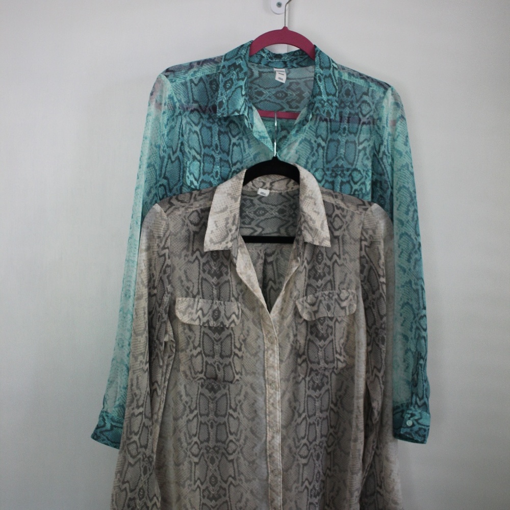 Set of Two Snake Print Old Navy Blouses Size M